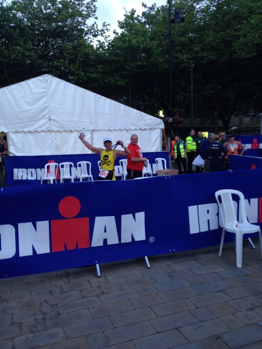 Showing Mike my medal in finish area