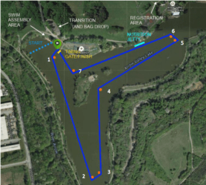 Swim course, 4 laps required